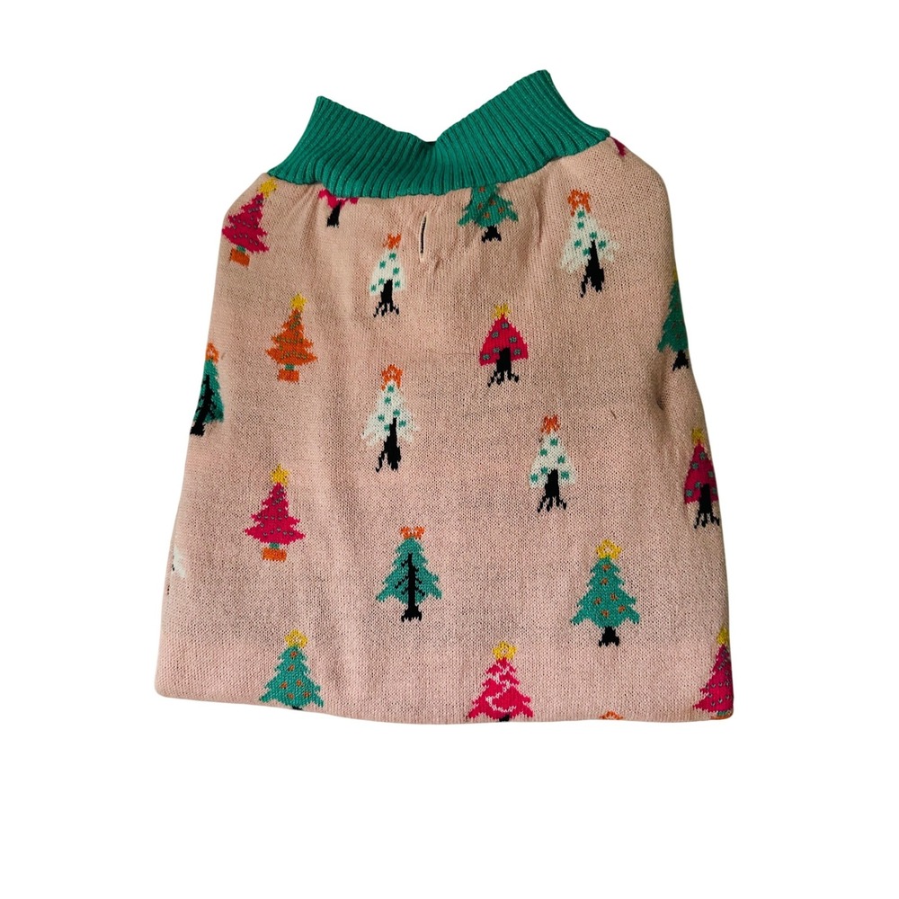 Play On XL Dog Sweater Christmas Trees Pink Green Holiday Pet Apparel nwt